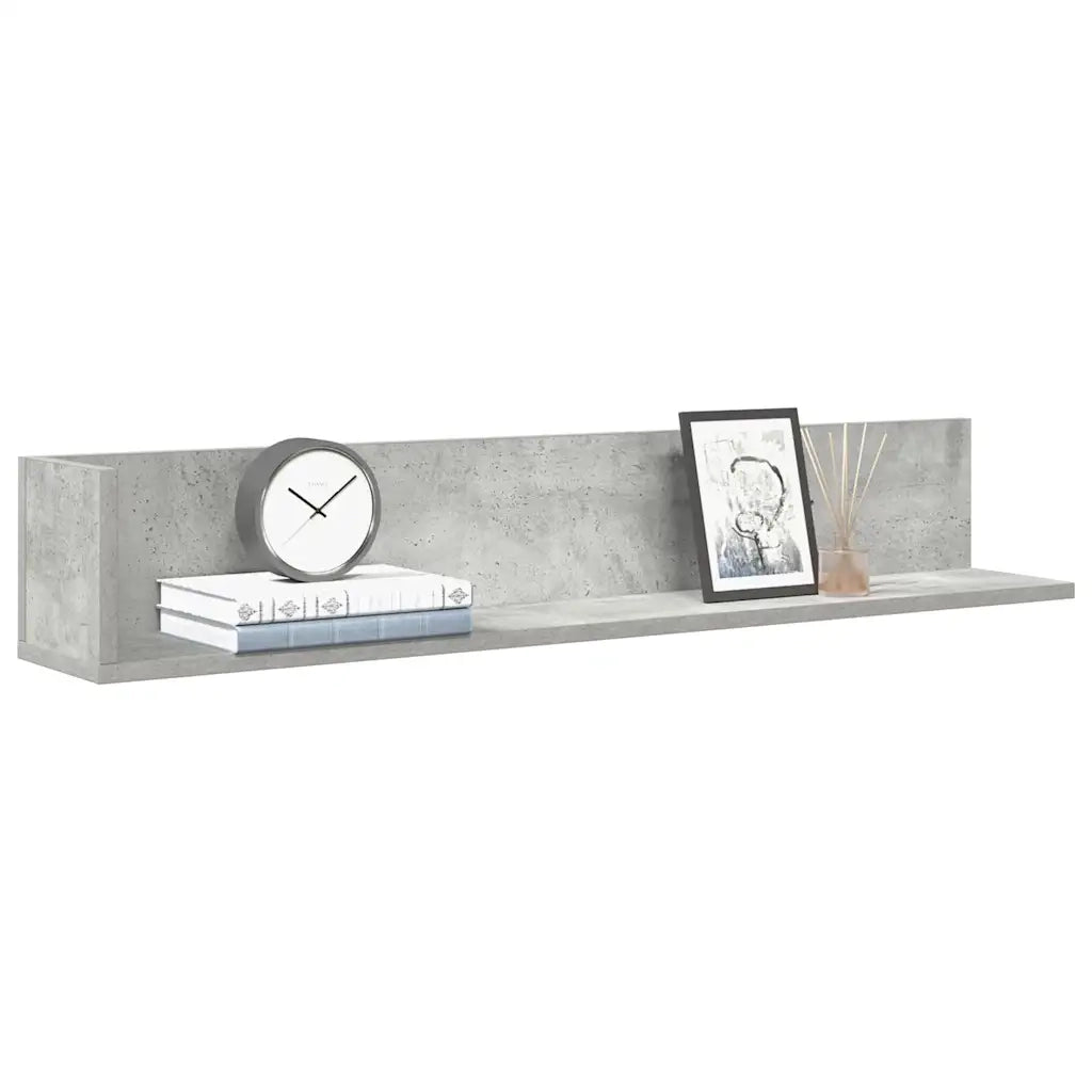 2 pz Mensole a Muro | Scaffale Parete | Ripiano a parete Grigio Cemento 100x16,5x16,5cm in Truciolato