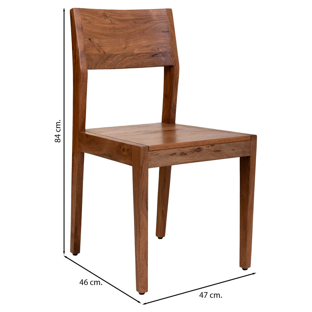 Sedia da pranzo in legno con finitura marrone 47x46x84h cm