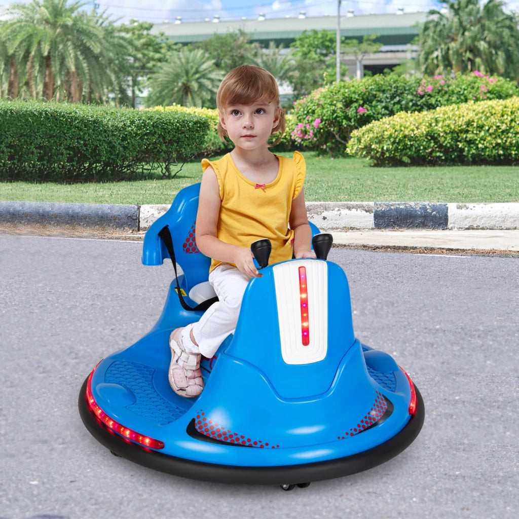 Autoscontro elettrico a batteria con doppio joystick telecomando luci a LED, Autoscontro per bambini Blu-Macchinine giocattoli