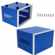 Custodia in Metallo Blu per Strumenti 90x200x165mm – Alta Qualità, Resistente alla Corrosione