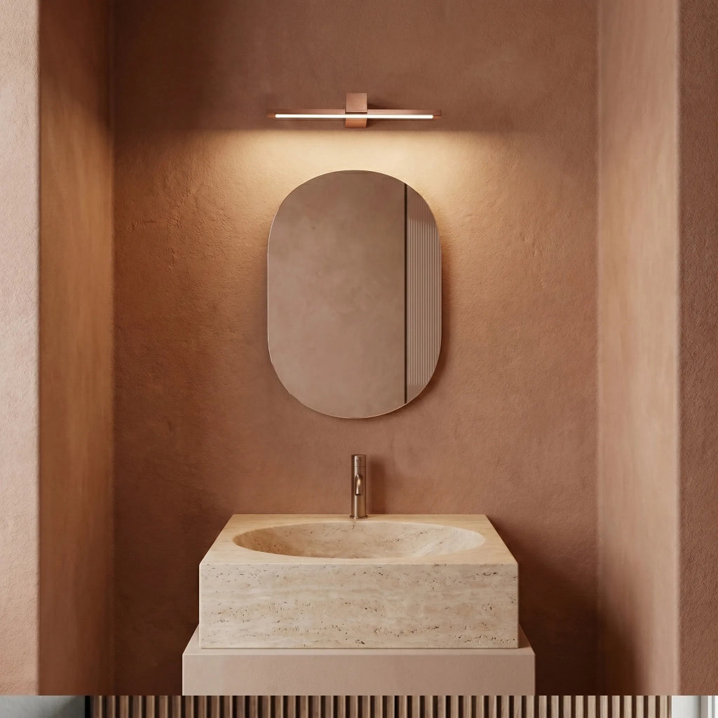 Applique Da Bagno Led Swe052-1w 40cm Copper Brush