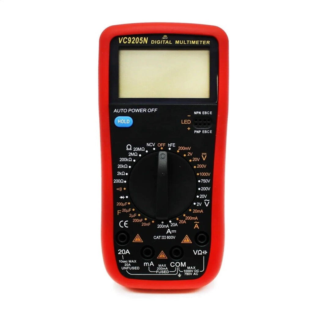 MULTIMETRO DIGITALE TESTER PROFESSIONALE VOLT AMPERE FARAD PUNTALI VC9205N