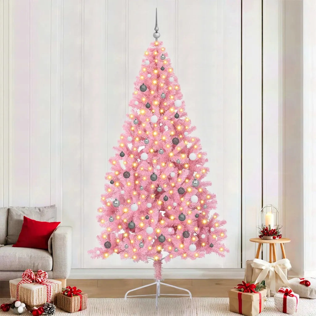 Albero di Natale artificiale con luci integrate Rosa 240 cm PVC 3397101