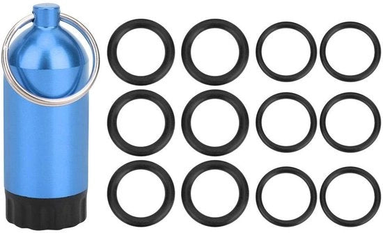Cilindro da immersione Mini - Nuovo di Zecca - O-ring - Lega di alluminio - Blu - Dimensioni 5,8 x 2,2 cm