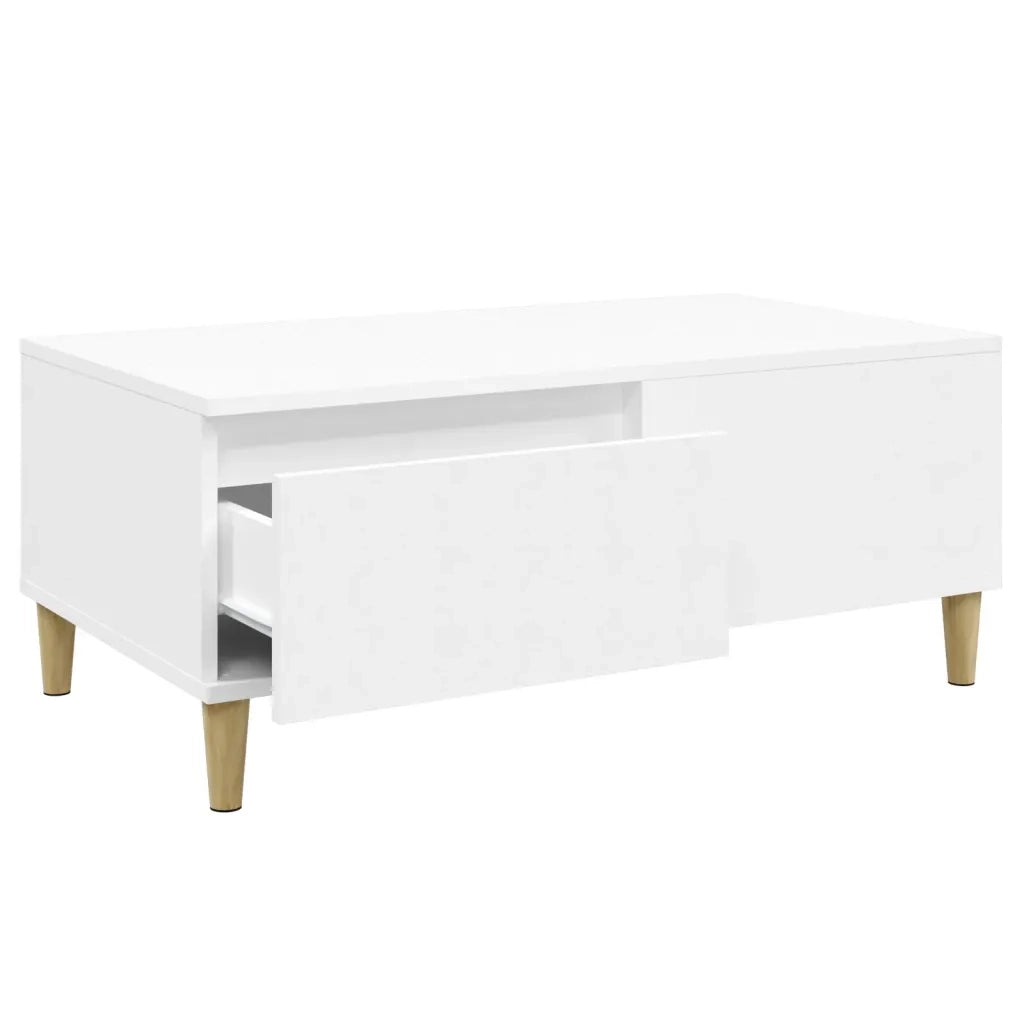 Tavolino da salotto | Tavolino da caff¨¨ | Tavolino da Soggiorno Bianco 90x50x36,5 cm in Legno Multistrato