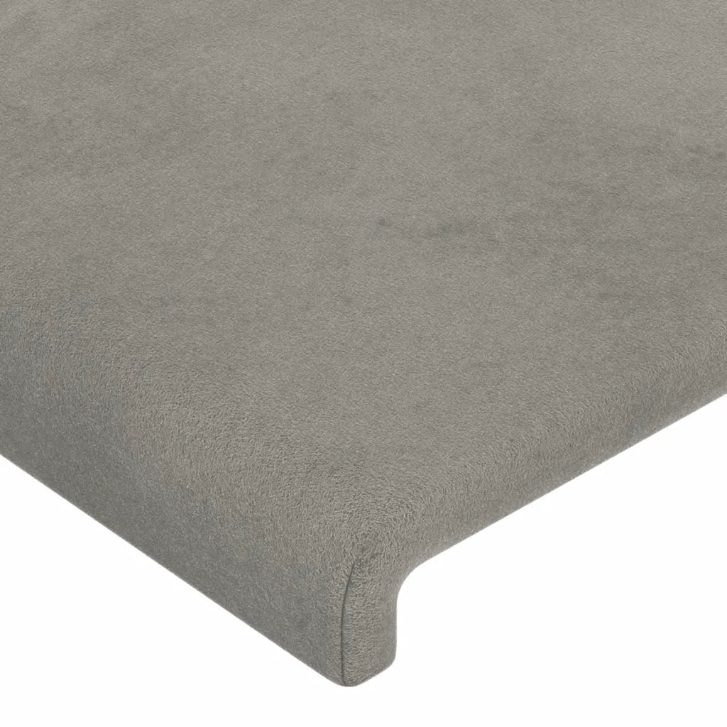 Letto singolo | Letto per adulti | Giroletto senza Materasso Grigio Chiaro 90x190 cm Velluto