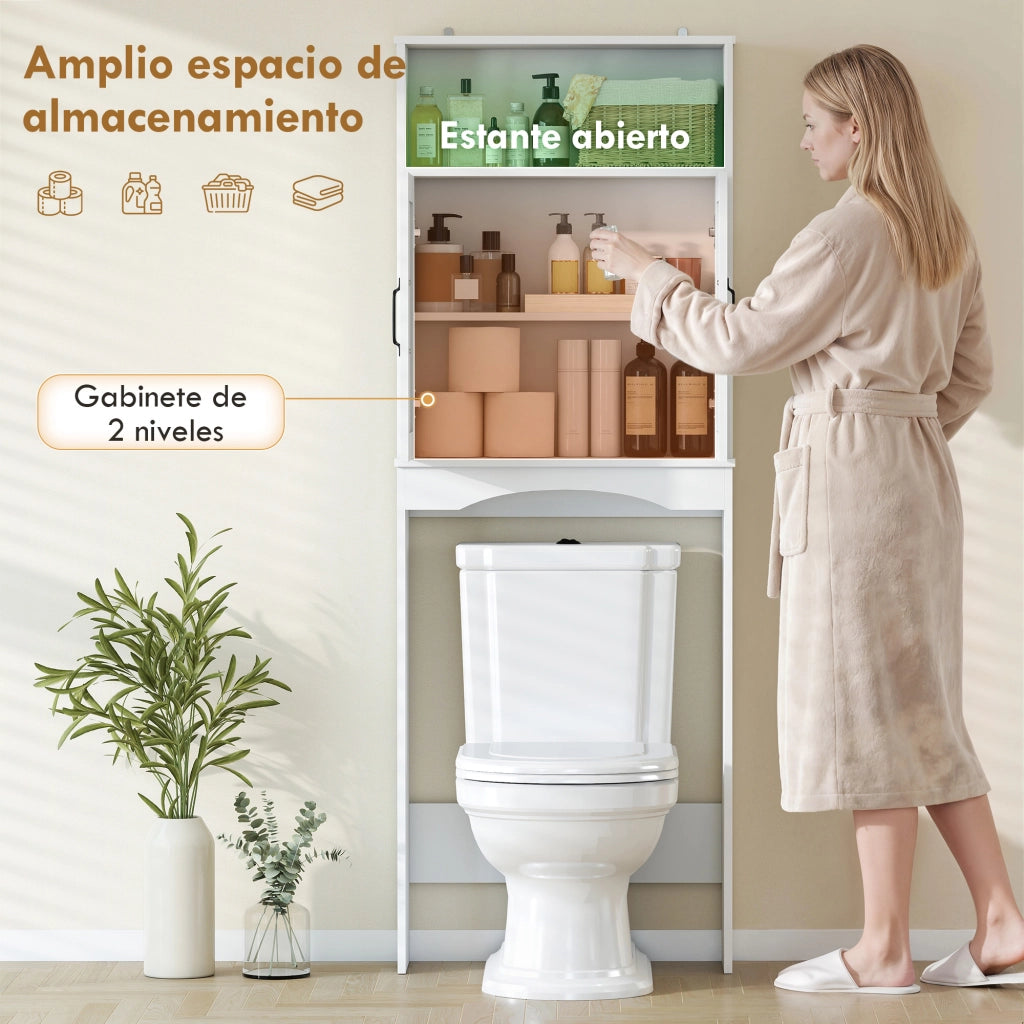Armadietto per Bagno con 2 Ante ¨C Zephmum ¨C Bianco 64x21x173,5 cm