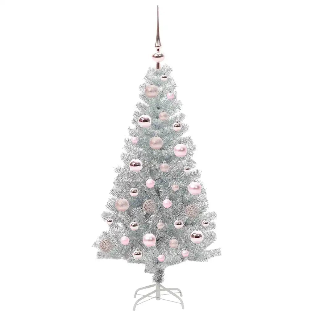 Albero di Natale con 150 LED con supporto Argento 120 cm PET 3396654