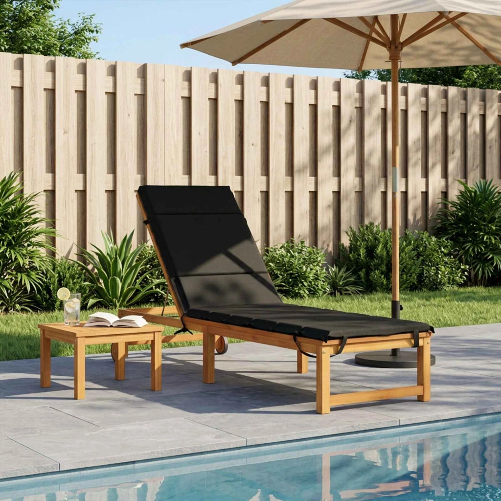 Cuscino per Lettino GEMERT 100% Poliestere Nero 200 x 50 x 3 cm 948449