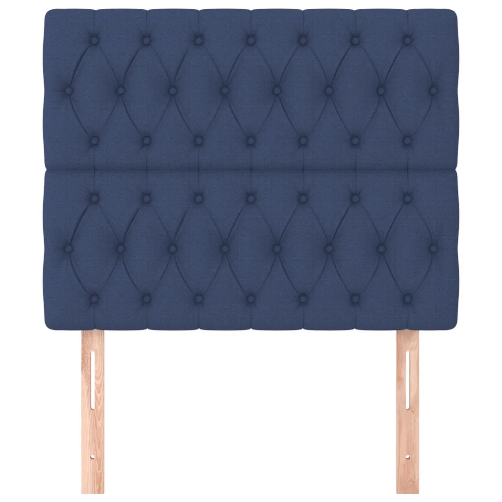 Testiera-Testata-Testiera Decorativa Blu 90x7x118/128 cm Tessuto