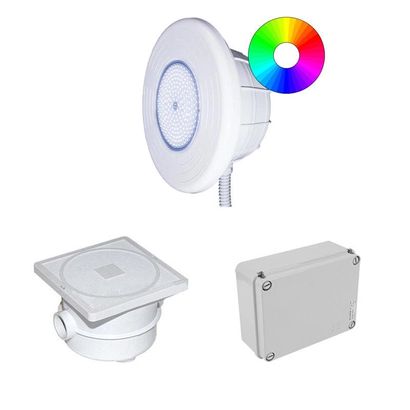 Kit N. 3 Proiettori Led Rgb 800 Lumen  320 Mm Per Piscina Con Liner Pvc