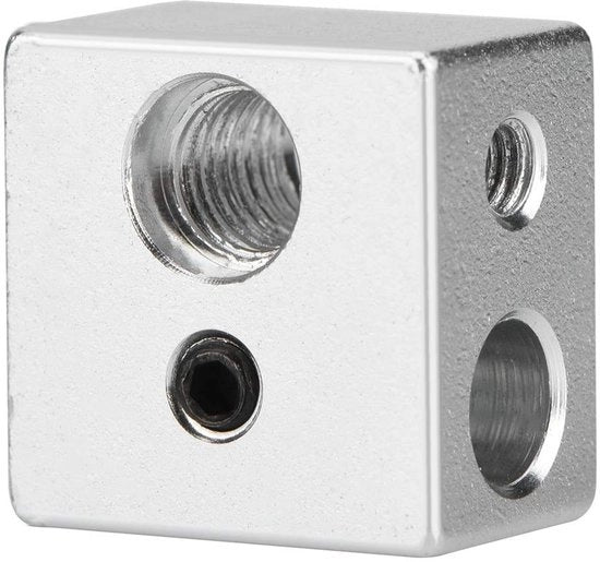 Blocco di riscaldamento professionale in alluminio - Extrusore MK10 - Interruzione di calore - Alta conducibilità termica - Rapida evacuazione di calore - 20x20x13mm - Parte di stampa 3D