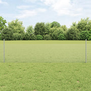 Recinzione in Rete Saldata con 22 Pali U Argento 0.5x50 m Acciaio