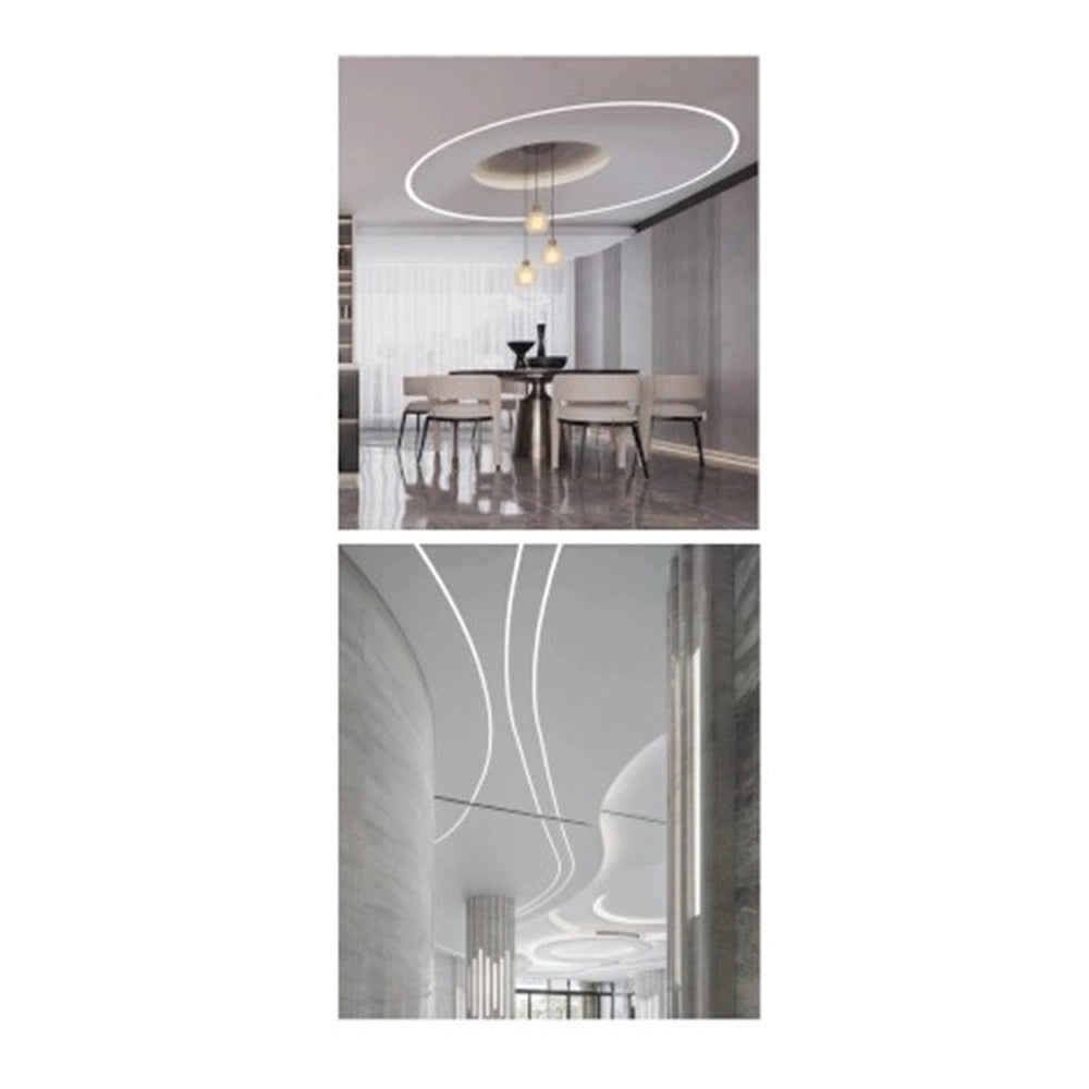Trade Shop - 5pz Profilo In Alluminio Flessibile Curvabile Ad Incasso 1,5mt Per Strip Led Al-35-s -