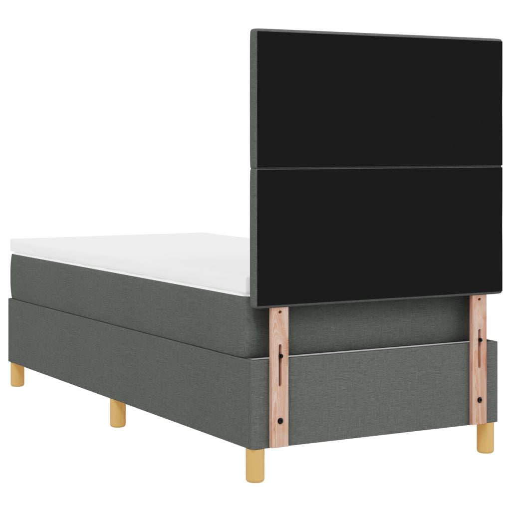 Letto Box Spring con Materasso e LED Grigio Scuro 80x200 cm Tessuto