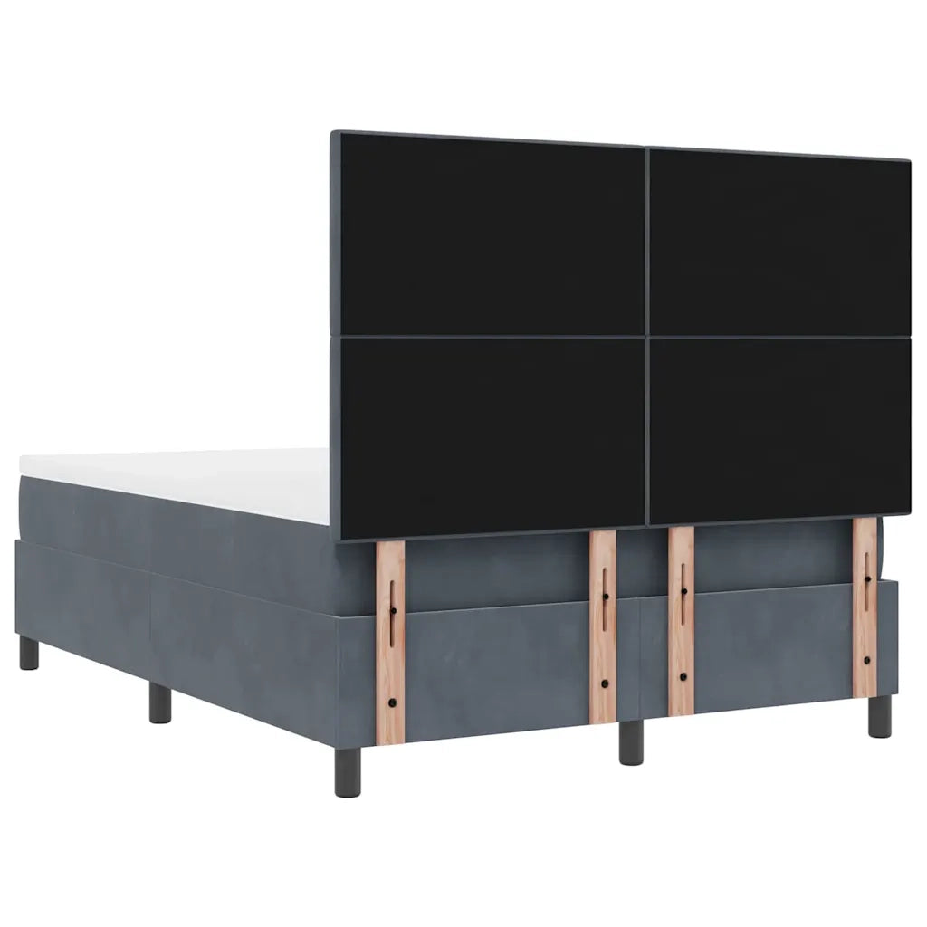 Letto a molle con materasso Grigio scuro 140 x 200 cm Velluto 3339837