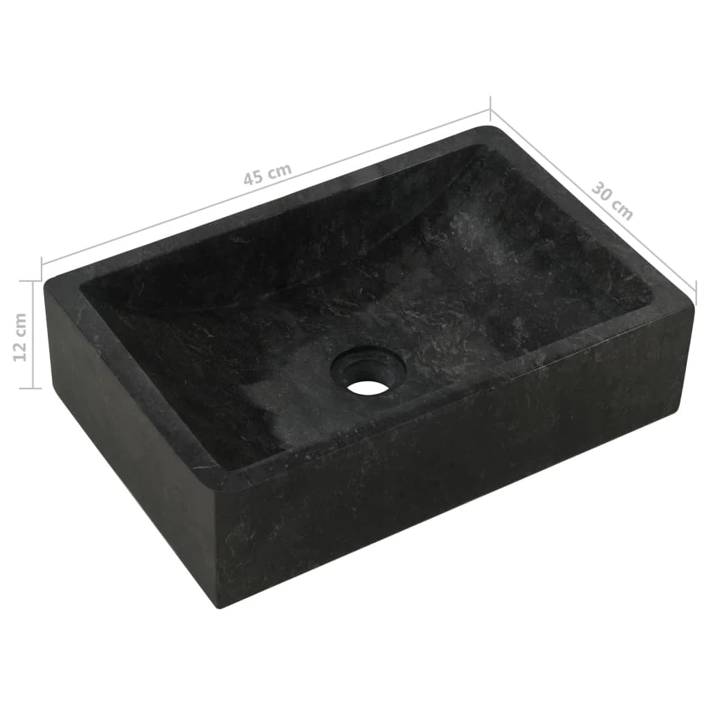Lavabo in marmo nero 45 x 30 x 12 cm 02_0002554