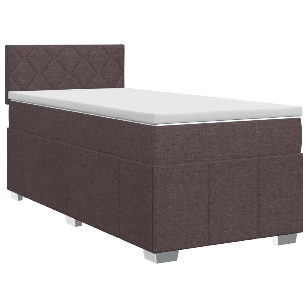 Letto box spring con materasso Marrone Scuro 90 x 200 cm 3451132