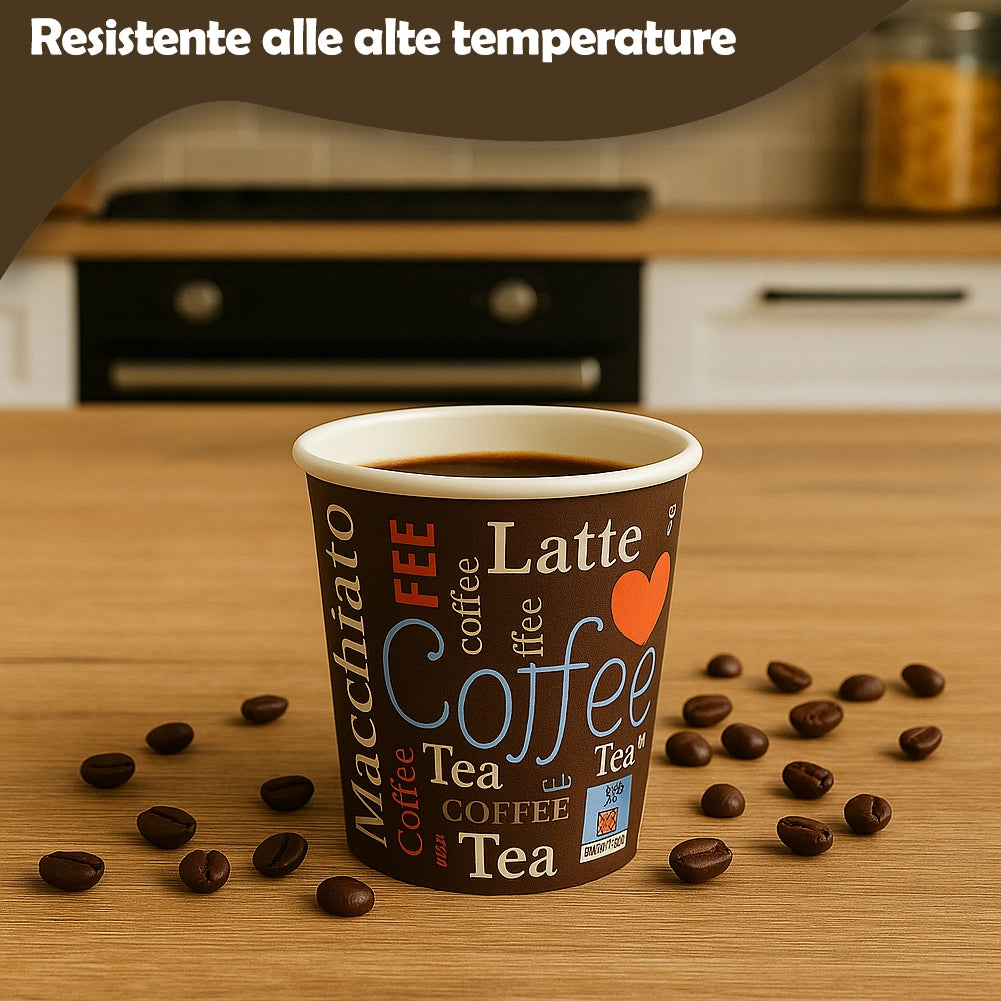 1000 Bicchierini da Caffè Monouso Decoro Espresso Bicchieri 75ml Usa e Getta