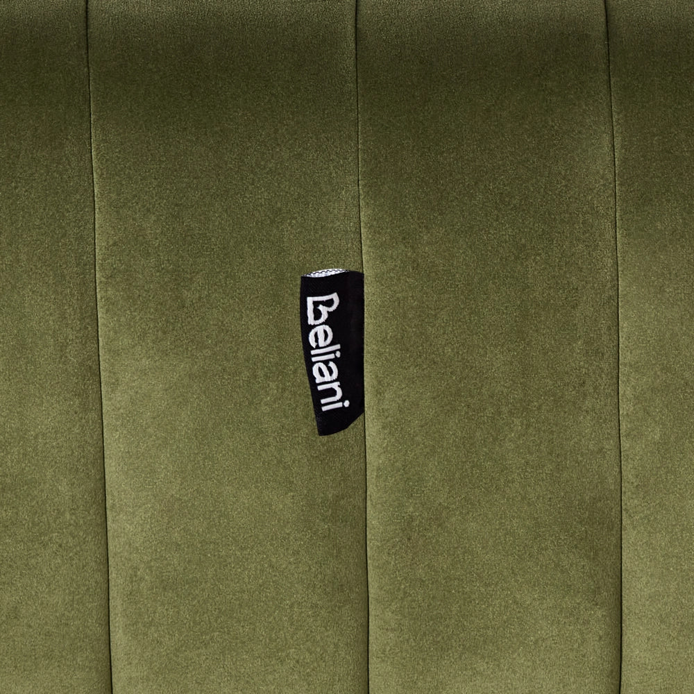 Divano 2 posti in velluto verde scuro Design contemporaneo e retrò Seduta imbottita e schienale basso
