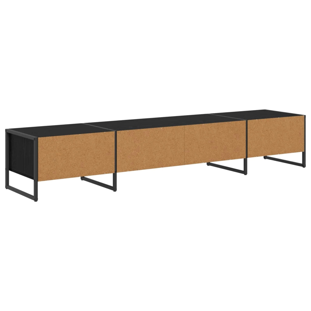 Mobile porta TV rettangolare moderno in stile industriale 170,5 x 36 x 30,5 cm in legno ingegnerizzato rovere nero 02_0054547