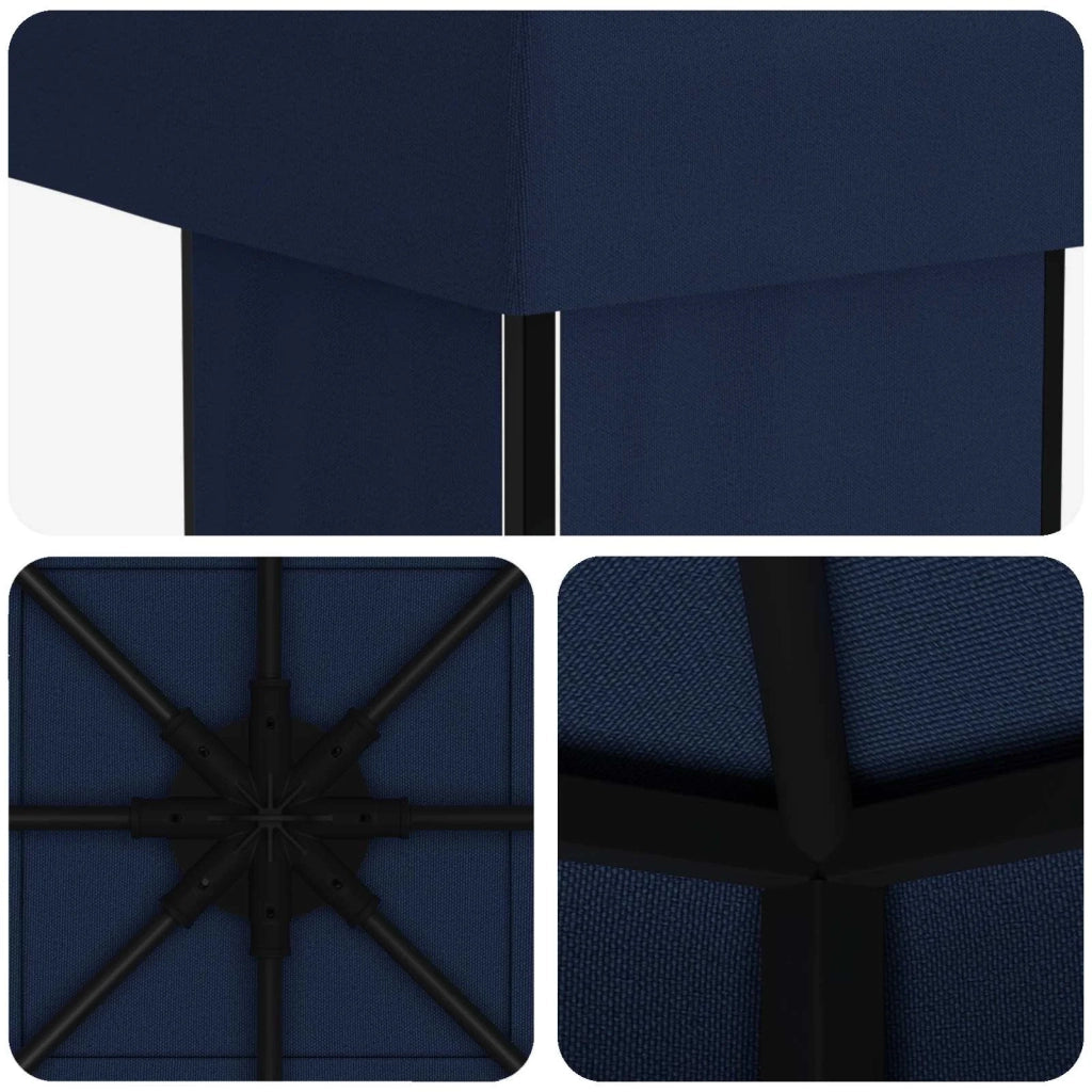 Gazebo 4 × 3 m Blu Poliestere e Acciaio 190 900379