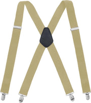 Cintura per uomo, Cinturone elastico regolabile, Cinturone a X per uomo, Moda adulto 4 clip cinturone - beige