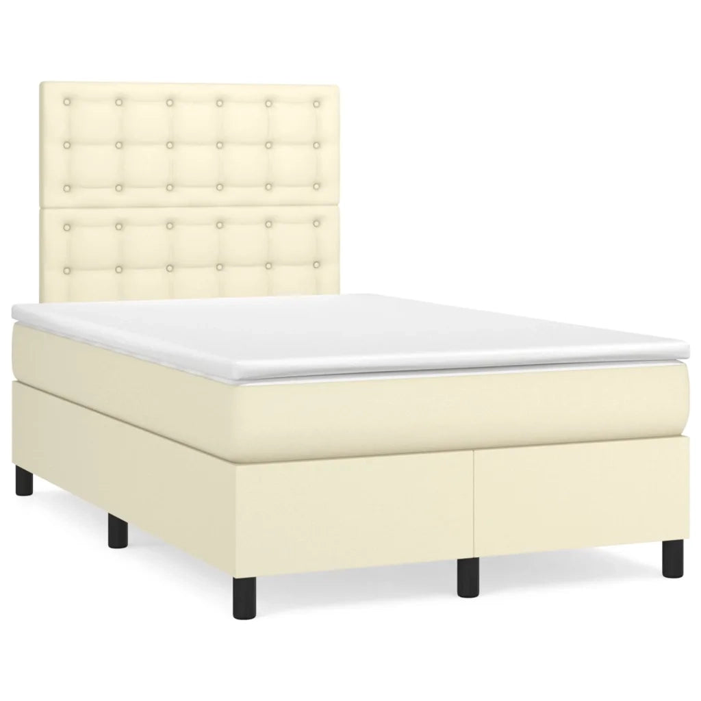 Giroletto a Molle con Materasso Crema 120x200 cm in Similpelle cod mxl 54941