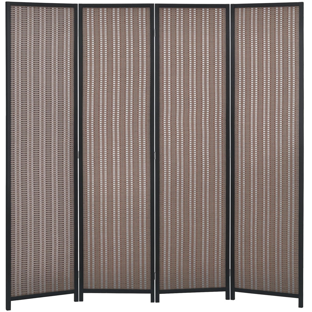 Paravento a 4 pannelli in legno separatore di ambiente pieghevole ¨C zephmum ¨C marrone 180x180 cm