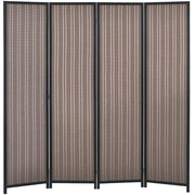 Paravento a 4 pannelli in legno separatore di ambiente pieghevole ¨C zephmum ¨C marrone 180x180 cm
