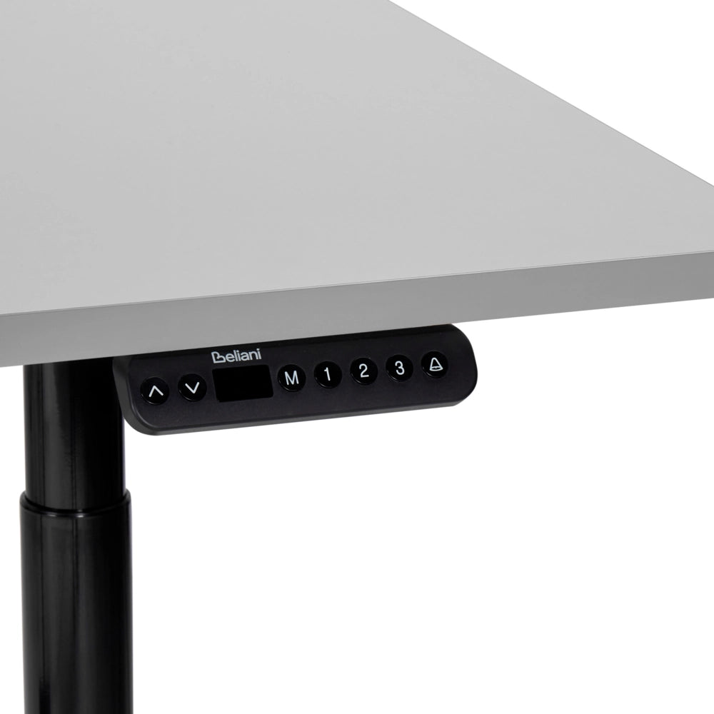 Scrivania regolabile elettricamente grigia e nera 120 x 72 cm struttura in acciaio verniciato a polvere