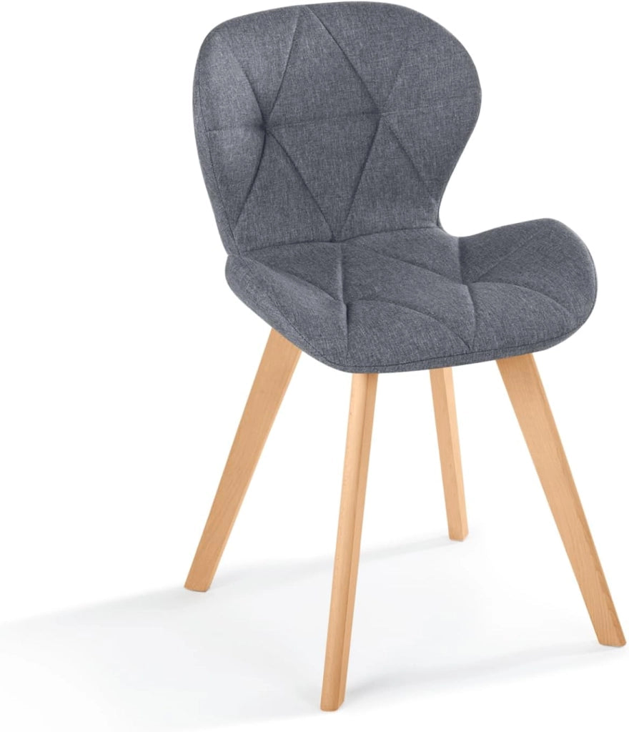 Set di 4 sedie da pranzo in tessuto grigio scuro ROBINE