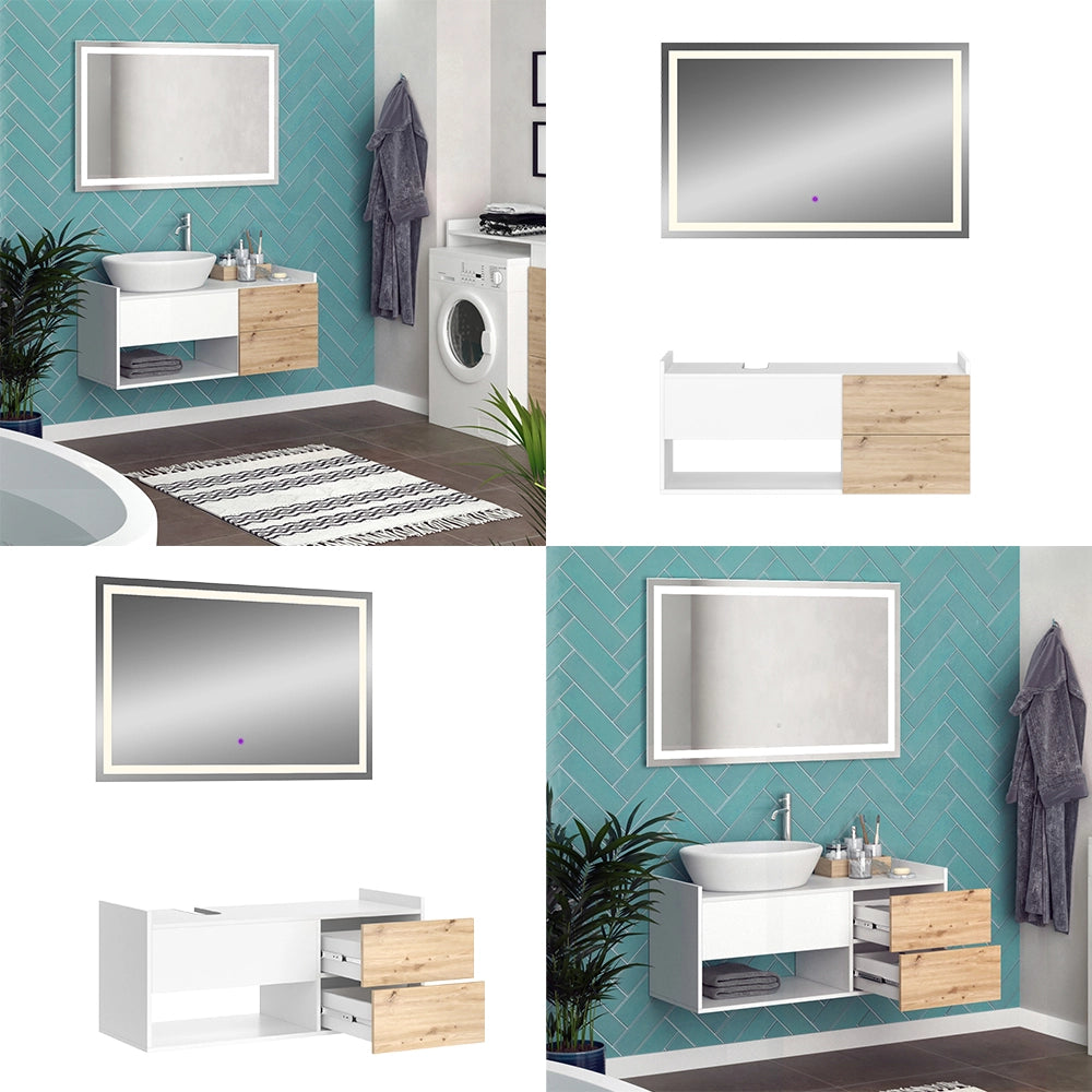 Vicco Set di mobili da bagno Bianco 2 parti