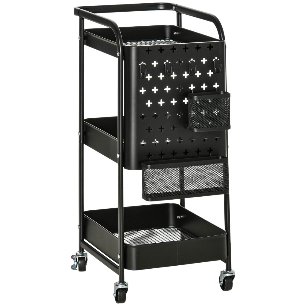 Carrello portaoggetti per scrivania ¨C zephmum ¨C nero 51.5x32x75.6 cm
