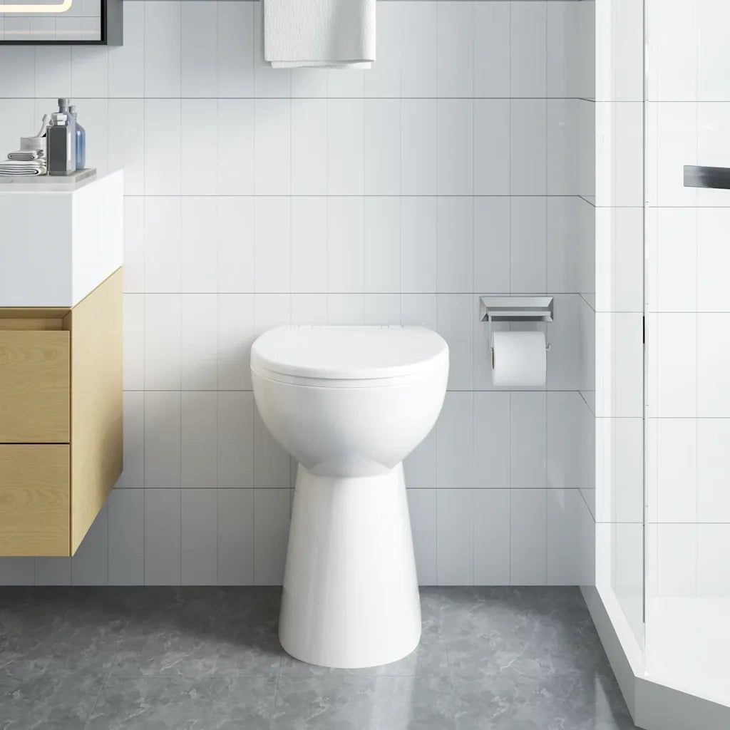 WC Senza Brida 7 cm Altezza Extra Chiusura Rallentata Ceramica Bianca CFW8955381