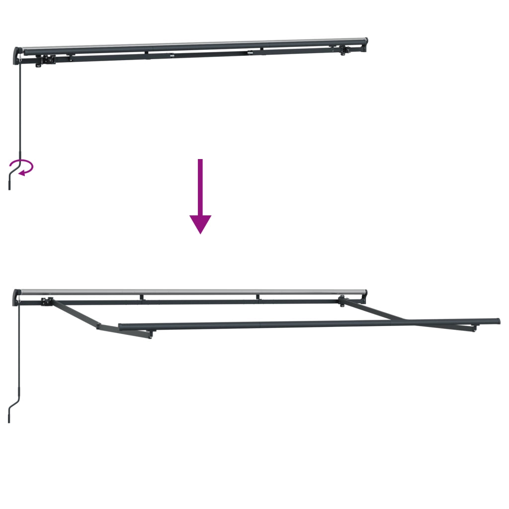 Telaio Tenda Retrattile Manuale 3.5x2 cm Metallo