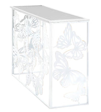Console Bianco Butterfly 121,5x41x81 cm in Ferro MDF e Specchio Bianco e Oro