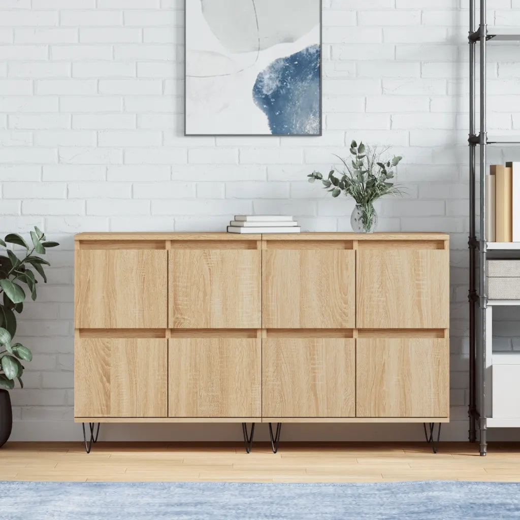 Credenze 2 pz | Madia | Buffet da pranzo | Armadio da pranzo Rovere Sonoma in Legno Multistrato