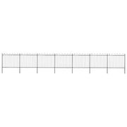 Recinzione da Giardino con Parte Superiore ad Anello in Acciaio 1172x150 cm Nero 277680