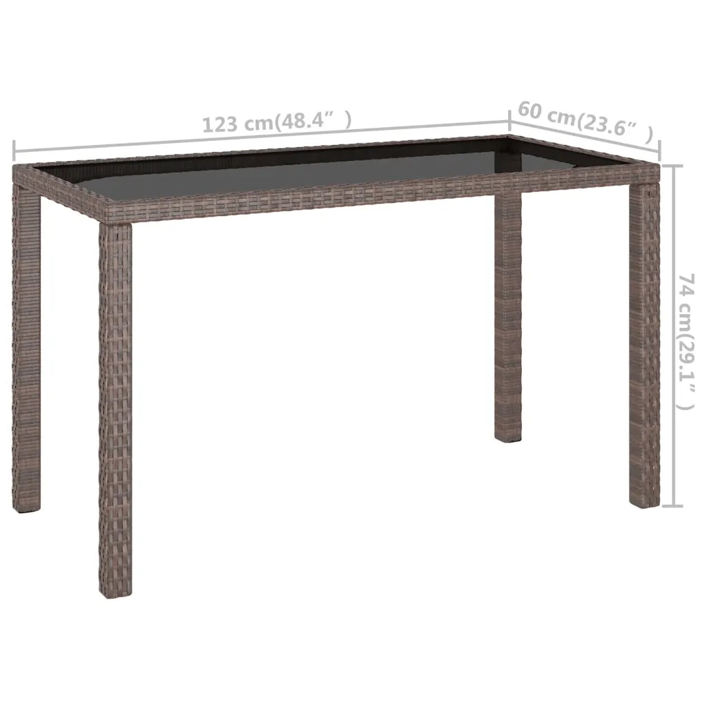 Set da Pranzo da Giardino 6 pz con Cuscini Polyrattan Marrone 43904