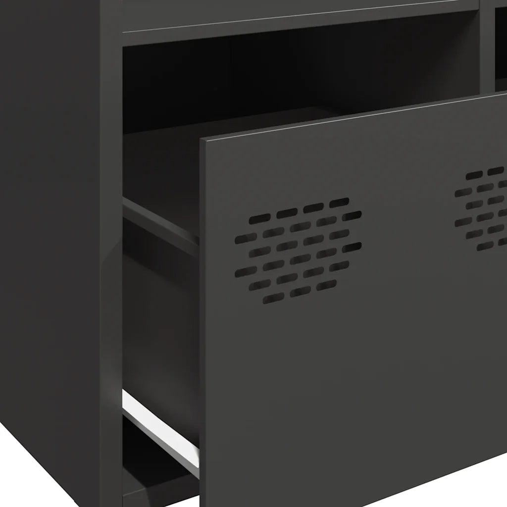 vidaXL Credenza Nera 101,5x39x103,5 cm in Acciaio