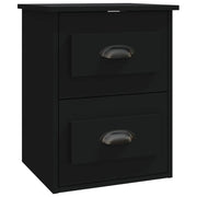 Comodino | Armadio da Notte | Mobiletto da notte a Parete Nero 41,5x36x53 cm