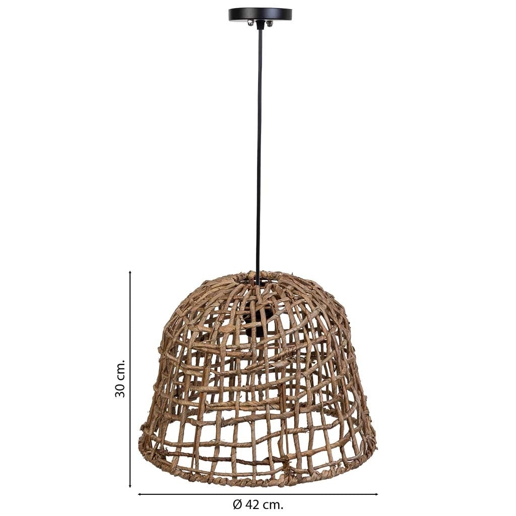 Lampada da soffitto in foglia di banano marrone naturale, D42x30h cm
