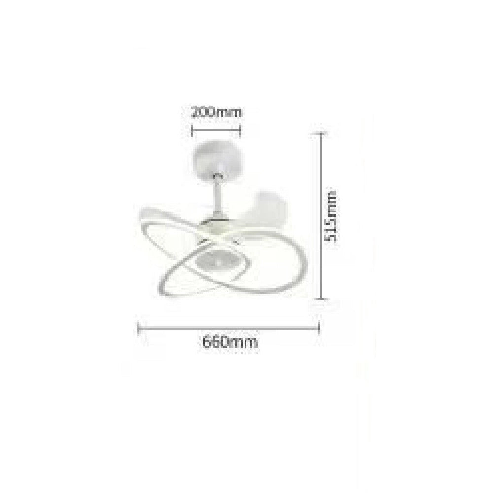 Trade Shop - Lampadario Moderno Led Ad Intreccio Con Ventilatore A Soffitto Dimmerabile 60005 -