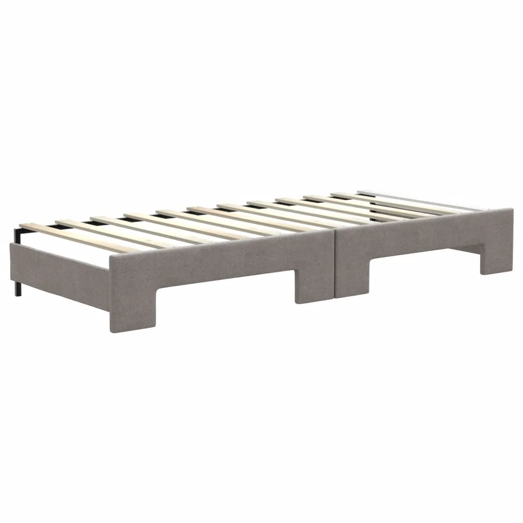 Divano Letto Estraibile con Cassetti-Sofa Letto-Daybed Tortora 80x200 cm Tessuto 328021