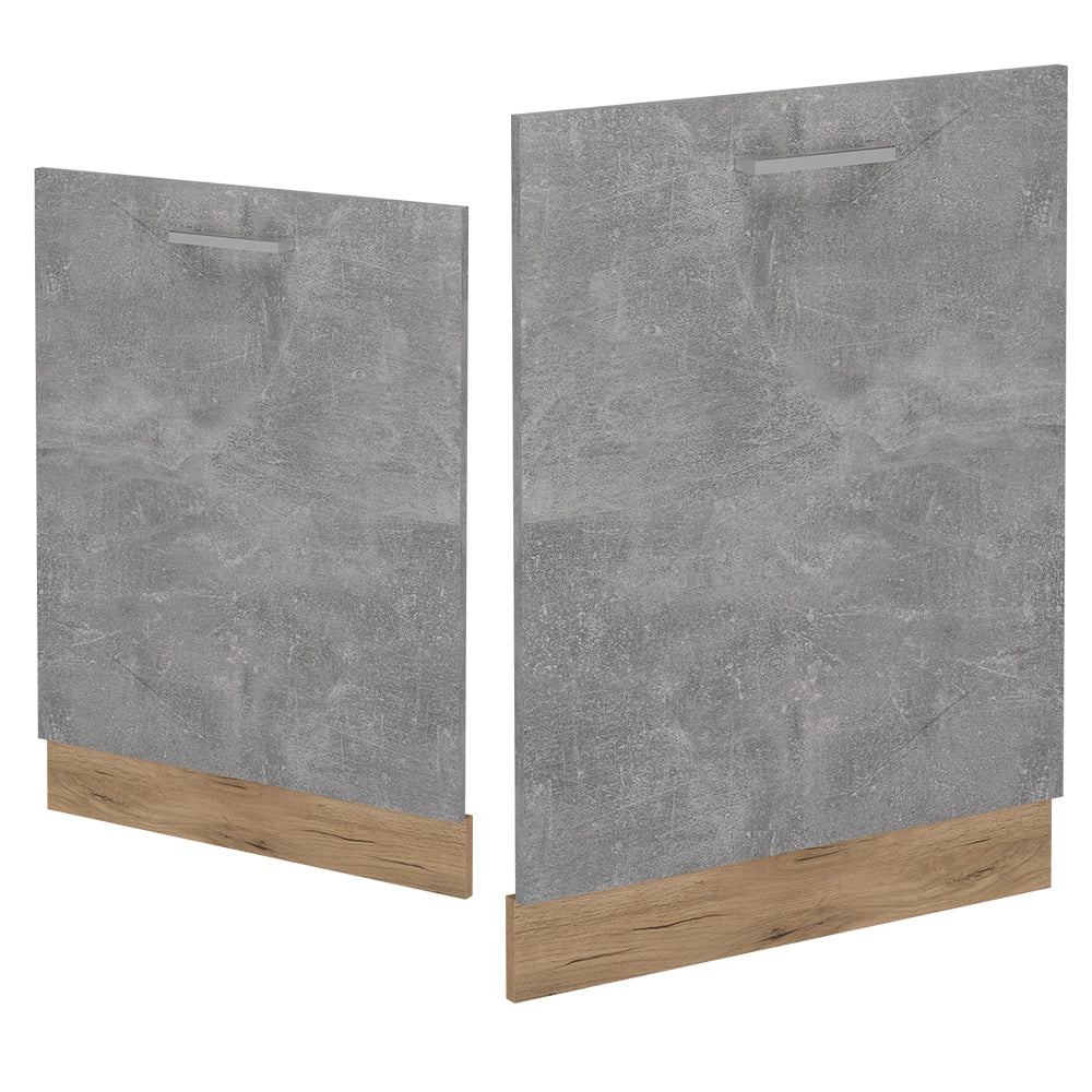 Pannello frontale della lavastoviglie R-Line Calcestruzzo/Rovere dorato 60 cm senza piano di lavoro Vicco