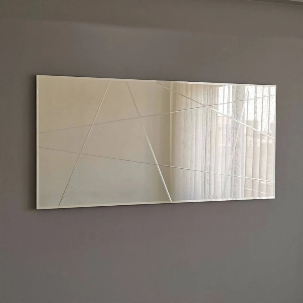 Thalatte, Specchio Materiale Struttura in Legno Nobilitato, 2.2x62h cm Argento