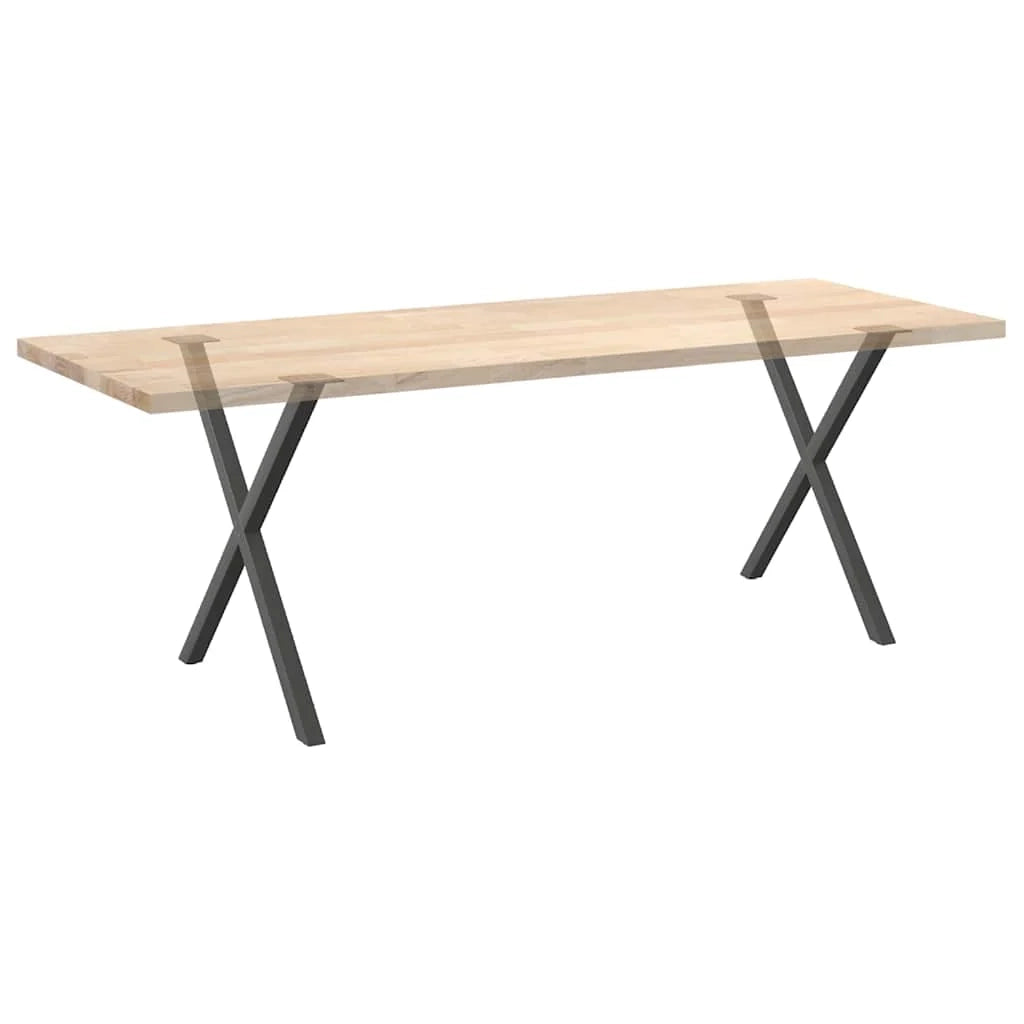 Set di 2 gambe per tavolo da pranzo a forma di X 70 x 72-73 cm finitura moderna stabile acciaio antracite 02_0057191