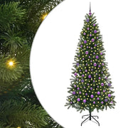 Albero di Natale Artificiale-Albero Natalizio con 300 LED Verde 210 cm PE e PVC 981574