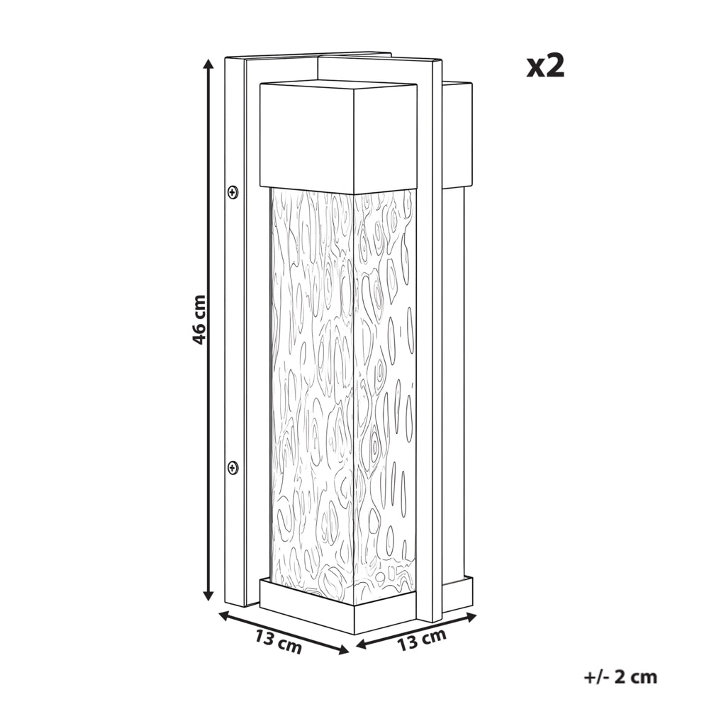 Set di 2 applique da esterno in metallo, stile tradizionale, per porta d'ingresso e veranda, nero per porta d'ingresso e veranda